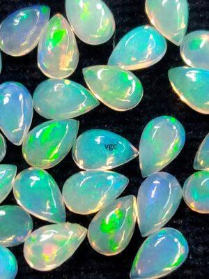 Natural Super Top Multifire Ethiopian Opal 3×5 mm Pear Cabochon – AAA Quality Ethiopian Opal Pear 3x5mm