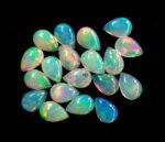 Natural Super Top Multifire Ethiopian Opal 5×7 mm Pear Cabochon – AAA Quality Ethiopian Opal Pear 5x7mm