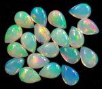 Natural Super Top Multifire Ethiopian Opal 8×12 mm Pear Cabochon – AAA Quality Ethiopian Opal Pear 8x12mm