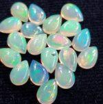 Natural Super Top Multifire Ethiopian Opal 8×12 mm Pear Cabochon – AAA Quality Ethiopian Opal Pear 8x12mm