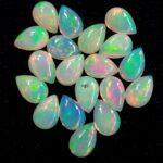 Natural Super Top Multifire Ethiopian Opal 5×7 mm Pear Cabochon – AAA Quality Ethiopian Opal Pear 5x7mm