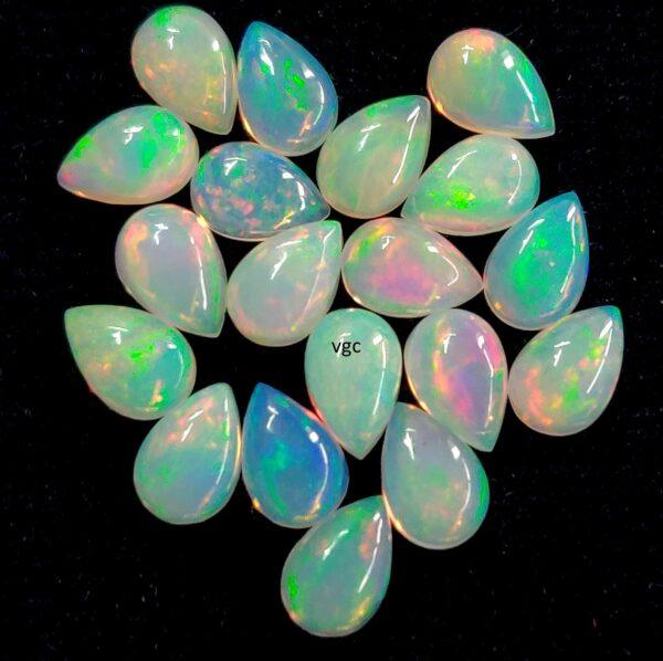 Natural Super Top Multifire Ethiopian Opal 5×7 mm Pear Cabochon – AAA Quality Ethiopian Opal Pear 5x7mm