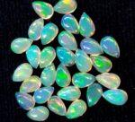 Natural Super Top Multifire Ethiopian Opal 5×7 mm Pear Cabochon – AAA Quality Ethiopian Opal Pear 5x7mm