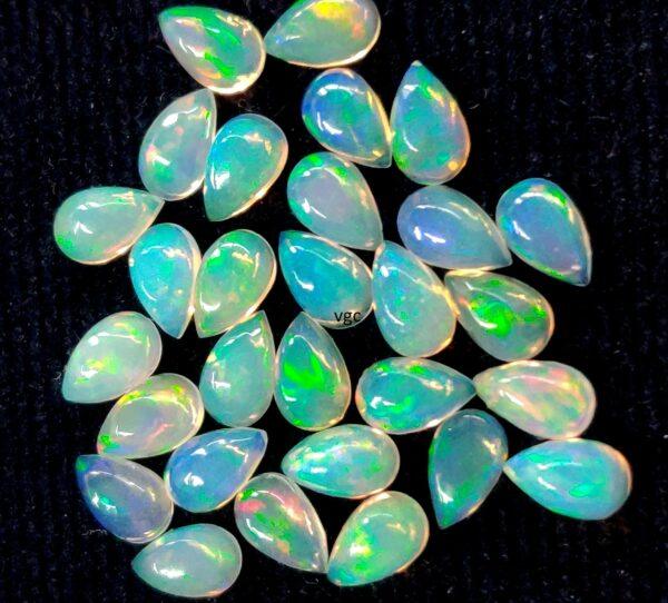 Natural Super Top Multifire Ethiopian Opal 5×7 mm Pear Cabochon – AAA Quality Ethiopian Opal Pear 5x7mm