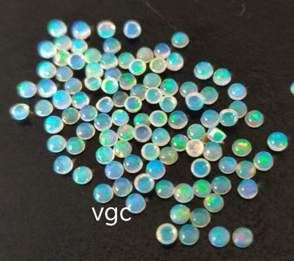 Natural Super Top Multifire Ethiopian Opal 2.5 mm Round Cabochon – AAA Quality Ethiopian Opal Round 2.5mm