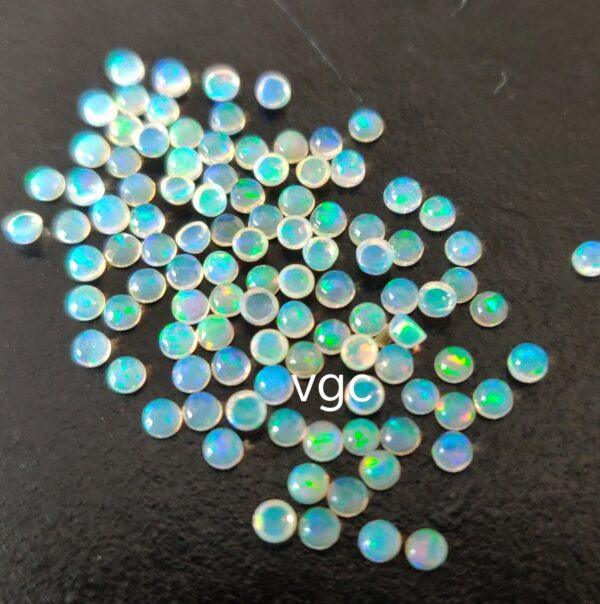 Natural Super Top Multifire Ethiopian Opal 2.5 mm Round Cabochon – AAA Quality Ethiopian Opal Round 2.5mm