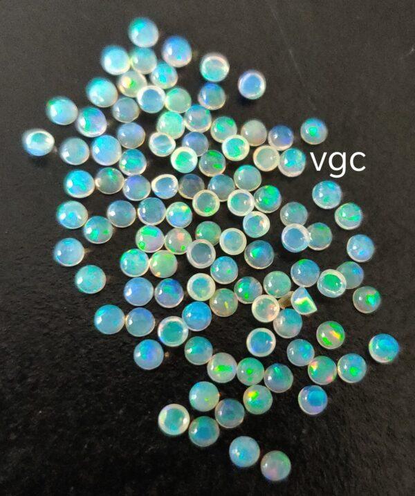 Natural Super Top Multifire Ethiopian Opal 2.5 mm Round Cabochon – AAA Quality Ethiopian Opal Round 2.5mm