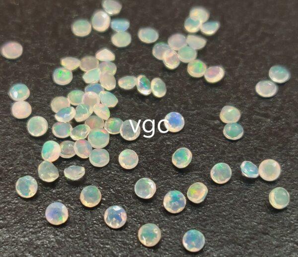 Natural Super Top Multifire Ethiopian Opal 2 mm Round Cut Faceted – AAA Quality Ethiopian Opal Round 2mm