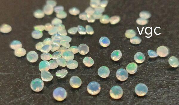 Natural Super Top Multifire Ethiopian Opal 2 mm Round Cut Faceted – AAA Quality Ethiopian Opal Round 2mm