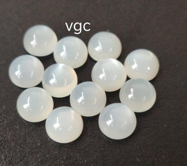 Natural White Moonstone 8 mm Round Cabochon – AAA Quality Moonstone Round Cabochon 8mm