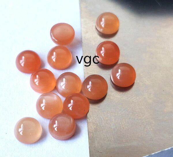 Natural Peach Moonstone 9 mm Round Cabochon – AAA Quality Moonstone Round Cabochon 9mm