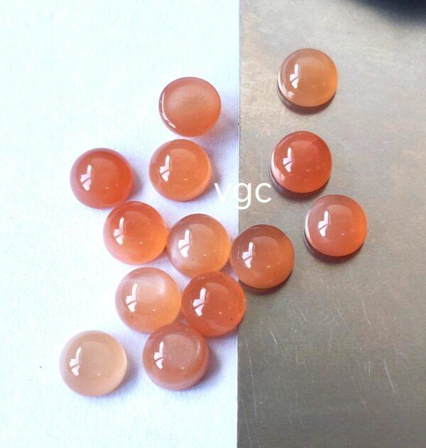 Natural Peach Moonstone 9 mm Round Cabochon – AAA Quality Moonstone Round Cabochon 9mm