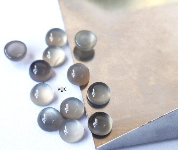 Natural Grey Moonstone 9 mm Round Cabochon – AAA Quality Moonstone Round Cabochon 9mm