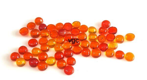 Natural Mexican Fire Opal 4 mm Round Cabochon – AAA Quality Mexican Fire Opal Round 4mm