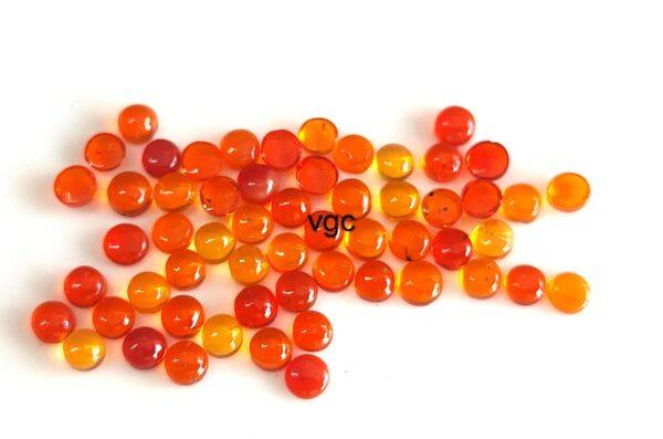 Natural Mexican Fire Opal 4 mm Round Cabochon – AAA Quality Mexican Fire Opal Round 4mm