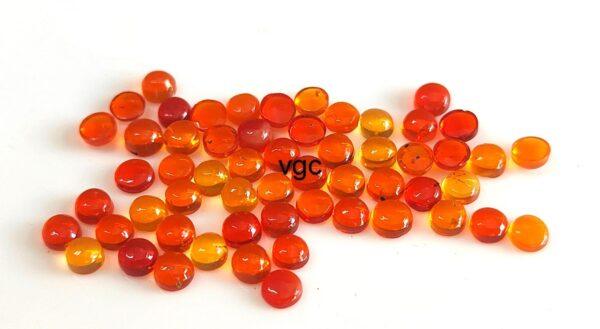 Natural Mexican Fire Opal 4 mm Round Cabochon – AAA Quality Mexican Fire Opal Round 4mm