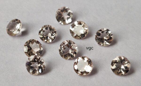 Natural Good Peach Color Morganite 5 mm Round Cut Faceted – AAA Quality Morganite Round 5mm