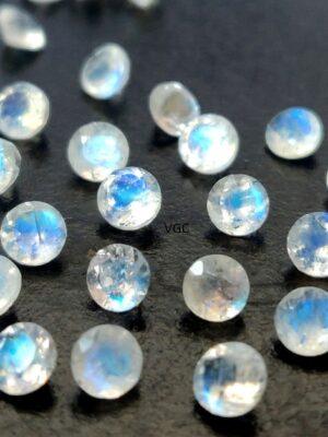 Natural Rainbow Moonstone 2 mm Round Cut Faceted – AAA Quality Rainbow Moonstone Round 2mm