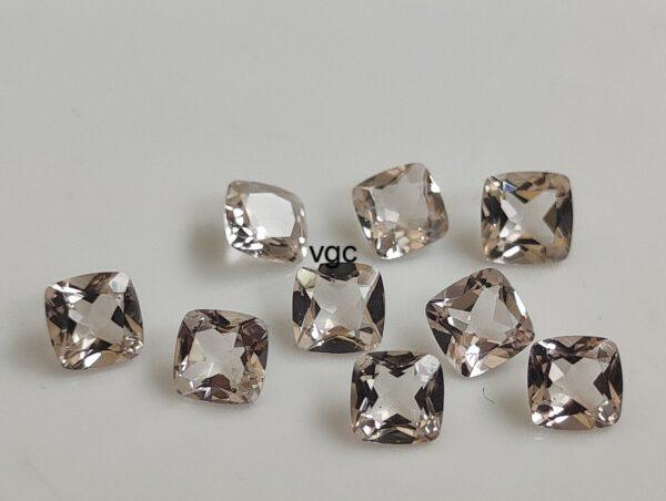 Natural Good Peach Color Morganite 10 mm Cushion Cut Faceted – AAA Quality Morganite Cushion 10mm