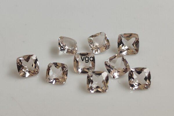Natural Good Peach Color Morganite 10 mm Cushion Cut Faceted – AAA Quality Morganite Cushion 10mm