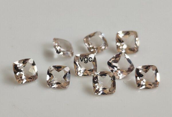 Natural Good Peach Color Morganite 10 mm Cushion Cut Faceted – AAA Quality Morganite Cushion 10mm