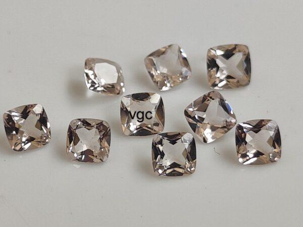 Natural Good Peach Color Morganite 10 mm Cushion Cut Faceted – AAA Quality Morganite Cushion 10mm
