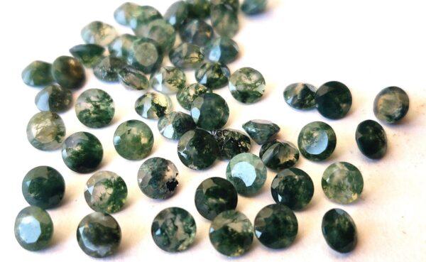 Natural Moss Agate 4 mm Round Cut Faceted – AAA Quality Moss Agate Round 4mm