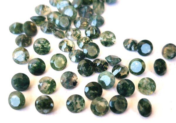 Natural Moss Agate 4 mm Round Cut Faceted – AAA Quality Moss Agate Round 4mm