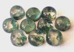 Natural Moss Agate 5 mm Round Doublet Cabochon – AAA Quality Moss Agate Round 5mm