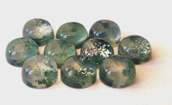 Natural Moss Agate 5 mm Round Doublet Cabochon – AAA Quality Moss Agate Round 5mm