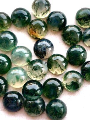 Natural Moss Agate 10 mm Round Cabochon – AAA Quality Moss Agate Round 10mm