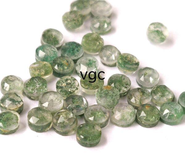 Natural Moss Agate 7 mm Round Doublet Rose Cut – AAA Quality Moss Agate Round 7mm