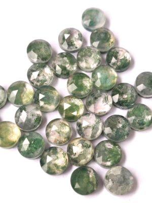 Natural Moss Agate 4 mm Round Doublet Rose Cut – AAA Quality Moss Agate Round 4mm