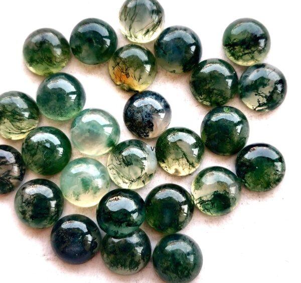 Natural Moss Agate 5 mm Round Cabochon – AAA Quality Moss Agate Round 5mm
