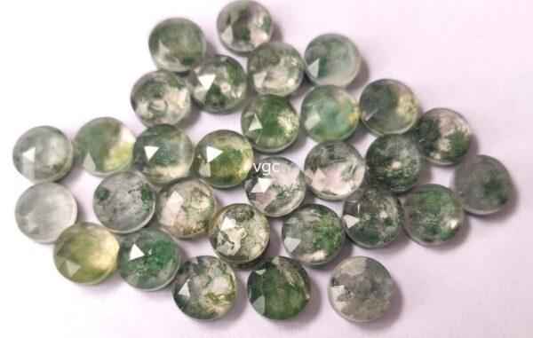 Natural Moss Agate 7 mm Round Doublet Rose Cut – AAA Quality Moss Agate Round 7mm