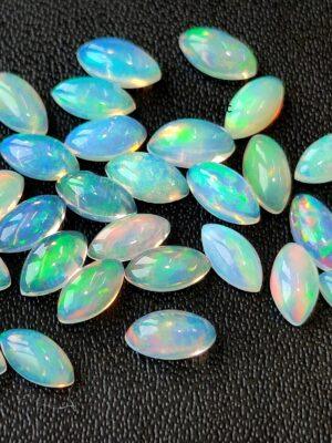 Natural Super Top Multifire Ethiopian Opal 2×4 mm Marquise Cabochon – AAA Quality Ethiopian Opal Marquise 2x4mm