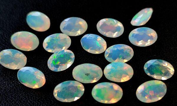 Natural Super Top Multifire Ethiopian Opal 6×8 mm Oval Cut Faceted – AAA Quality Ethiopian Opal Oval 6x8mm