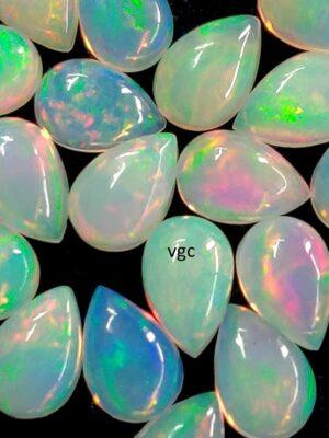 Natural Super Top Multifire Ethiopian Opal 6×9 mm Pear Cabochon – AAA Quality Ethiopian Opal Pear 6x9mm