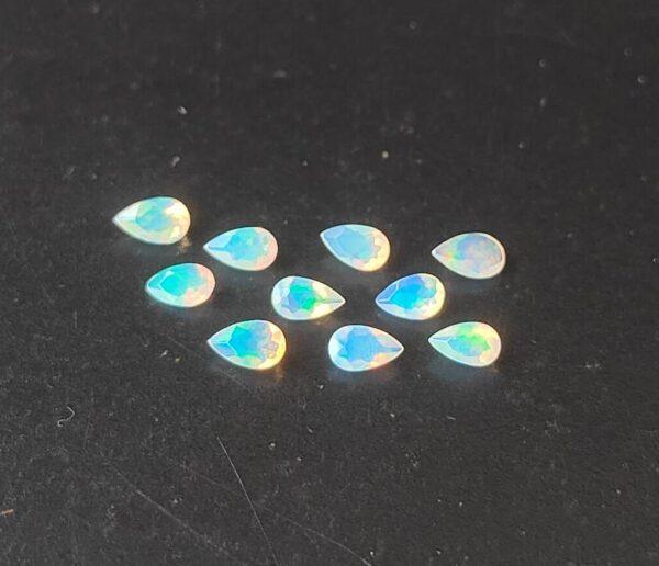 Natural Super Top Multifire Ethiopian Opal 3×5 mm Pear Cut Faceted – AAA Quality Ethiopian Opal Pear 3x5mm