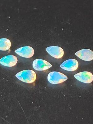 Natural Super Top Multifire Ethiopian Opal 3×5 mm Pear Cut Faceted – AAA Quality Ethiopian Opal Pear 3x5mm