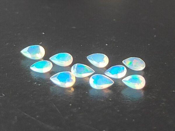 Natural Super Top Multifire Ethiopian Opal 3×5 mm Pear Cut Faceted – AAA Quality Ethiopian Opal Pear 3x5mm