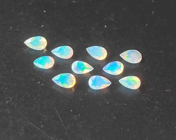 Natural Super Top Multifire Ethiopian Opal 3×5 mm Pear Cut Faceted – AAA Quality Ethiopian Opal Pear 3x5mm