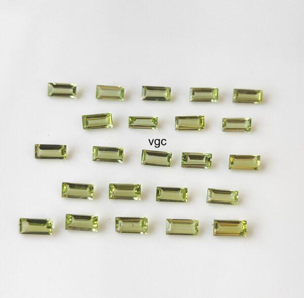 Natural Peridot 2.5×5 mm Baguette Cut Faceted – AAA Quality Peridot Baguette 2.5x5mm