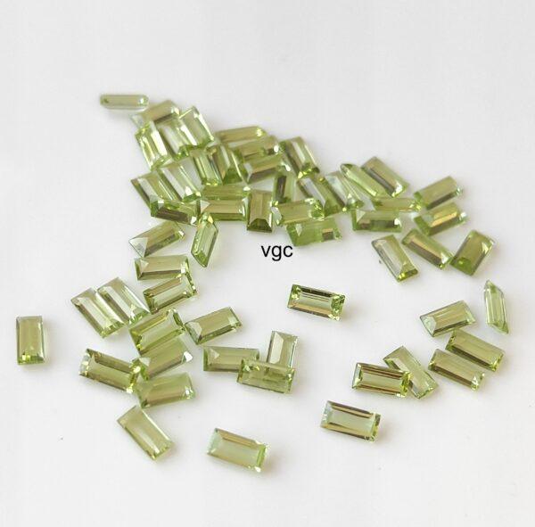 Natural Peridot 2.5×5 mm Baguette Cut Faceted – AAA Quality Peridot Baguette 2.5x5mm