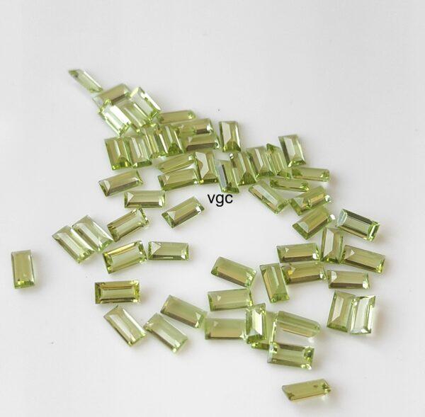 Natural Peridot 2.5×5 mm Baguette Cut Faceted – AAA Quality Peridot Baguette 2.5x5mm