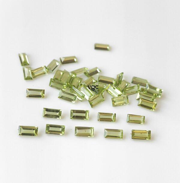 Natural Peridot 2.5×5 mm Baguette Cut Faceted – AAA Quality Peridot Baguette 2.5x5mm