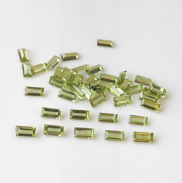 Natural Peridot 2.5×5 mm Baguette Cut Faceted – AAA Quality Peridot Baguette 2.5x5mm