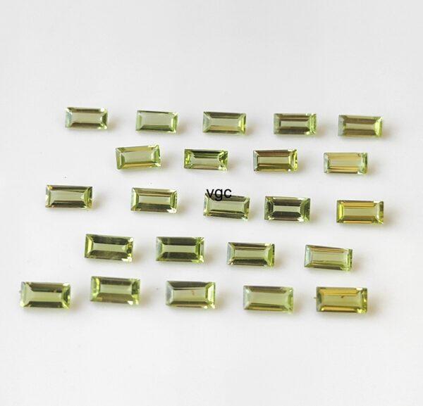 Natural Peridot 2.5×5 mm Baguette Cut Faceted – AAA Quality Peridot Baguette 2.5x5mm