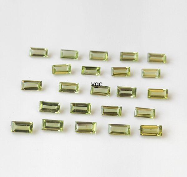 Natural Peridot 2.5×5 mm Baguette Cut Faceted – AAA Quality Peridot Baguette 2.5x5mm