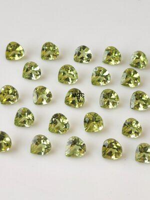 Natural Peridot 4 mm Heart Cut Faceted – AAA Quality Peridot Heart 4mm